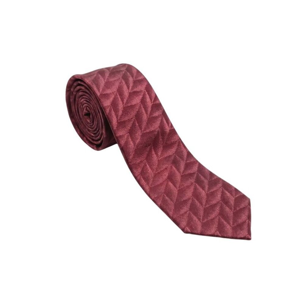 Armani Collezioni Mens Burgundy / Pink Tonal Geometric Neck Tie